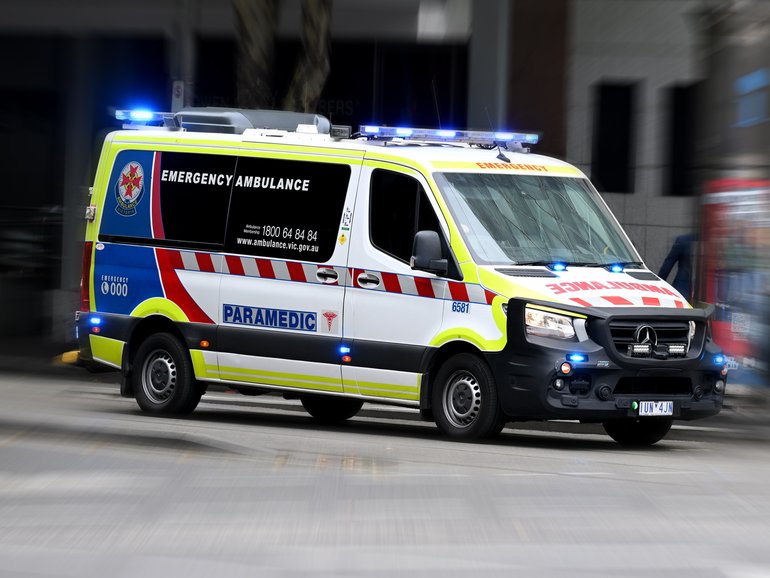 Two children have been taken to hospital after they were flung from an inflatable jumping castle after it flew into the air on Saturday. 