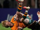 Carter Gordon (l) was injured again during the Wallabies' draw with Argentina in Mendoza. (AP PHOTO)
