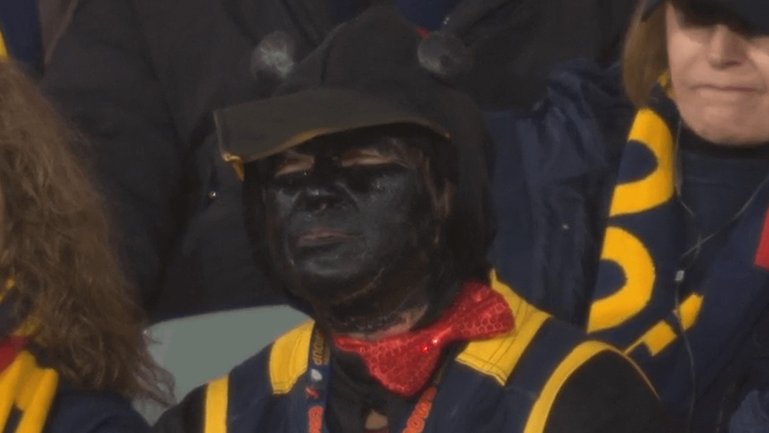 A Crows supporter has come under fire over her costume