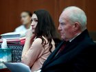 Lindsay Clancy and defense attorney Kevin Reddington listen to testimony at Plymouth Superior Court.