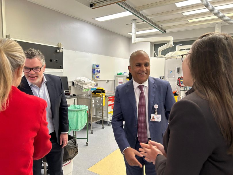 Trauma surgeon story - Trauma clinician Joseph Mathew (2nd from right) has played a key role in developing Victoria's new $2.5 million Hospital-Based Early Intervention pilot. 