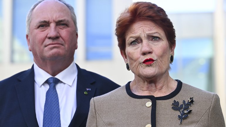 Pauline Hanson has accused Treasurer Jim Chalmers of ‘acting hysterically’ after he claimed One Nation’s plan to allow renters and home borrowers to access a quarter of their super would leave Australians poorer.