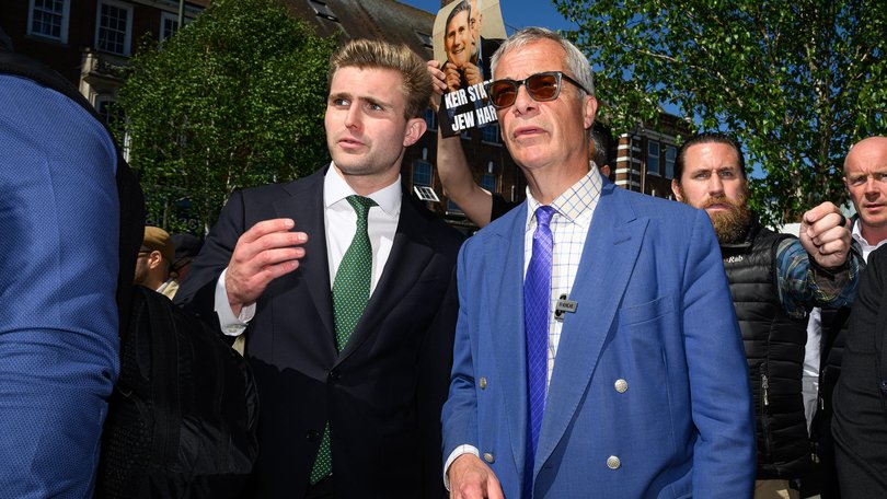 Director of Communications at Reform UK Dan Jukes and with Nigel Farage. The pair are said to have a father-so type relationship.