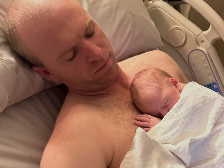 Jaryd Dawson with baby boy Hudson last year.