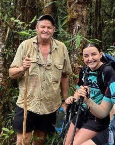 Ian Campbell, 56, and his daughter Hannah, 23, recently hiked the Kokoda Trail to raise money for the Royal Flying Doctor Service.