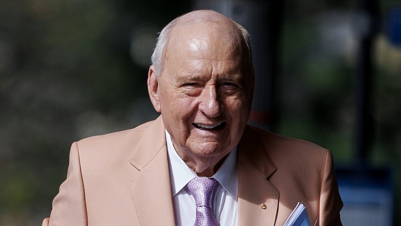 Alan Jones arrives at the Downing Centre Court.