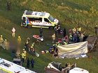 The scene of the crash in Parwan, west of Melbourne.