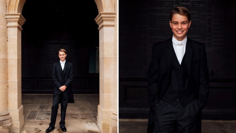 Prince George's proud parents shared photographs of the big day on Instagram