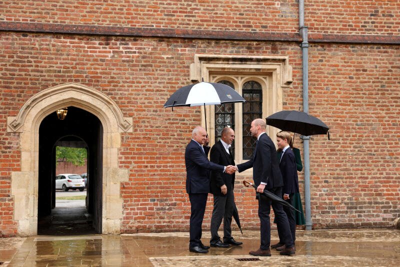 Prince George's parents accompanied him on his first day at Eton College.