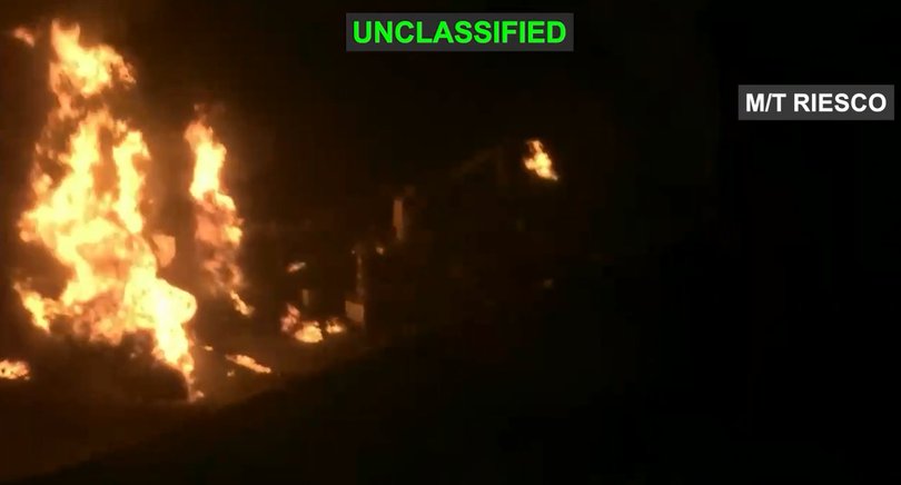 US Central Command released this image claiming to be an attack on Iranian tankers.