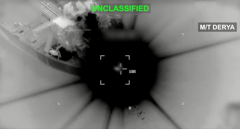 US Central Command released this image claiming to be an attack on Iranian tankers.