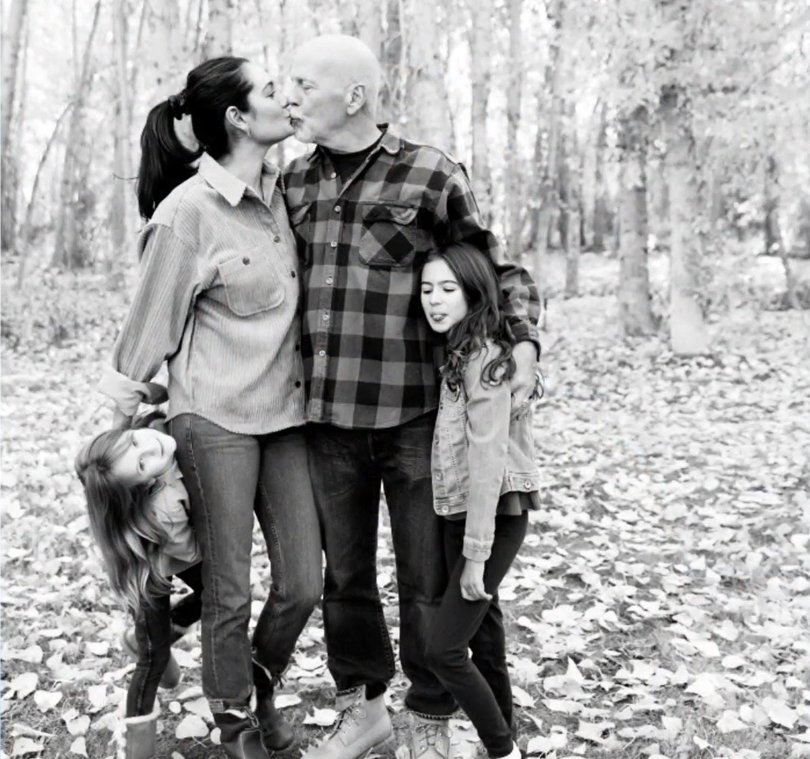 Emma Heming Willis and Bruce Willis with their daughters.