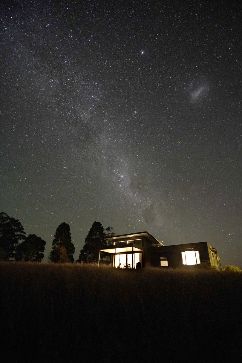 The Milky Way over the chalet at Ruse Estate Retreat near Margaret River.