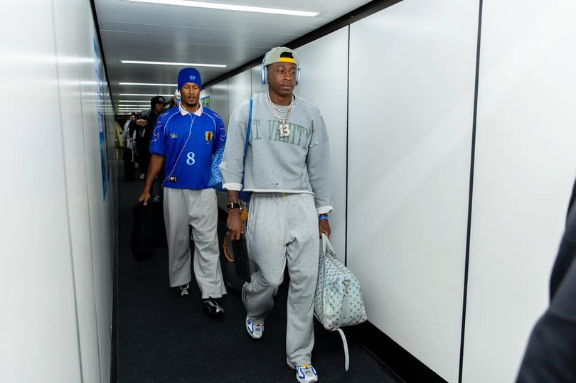 LA Rams NFL players arrive in Melbourne.