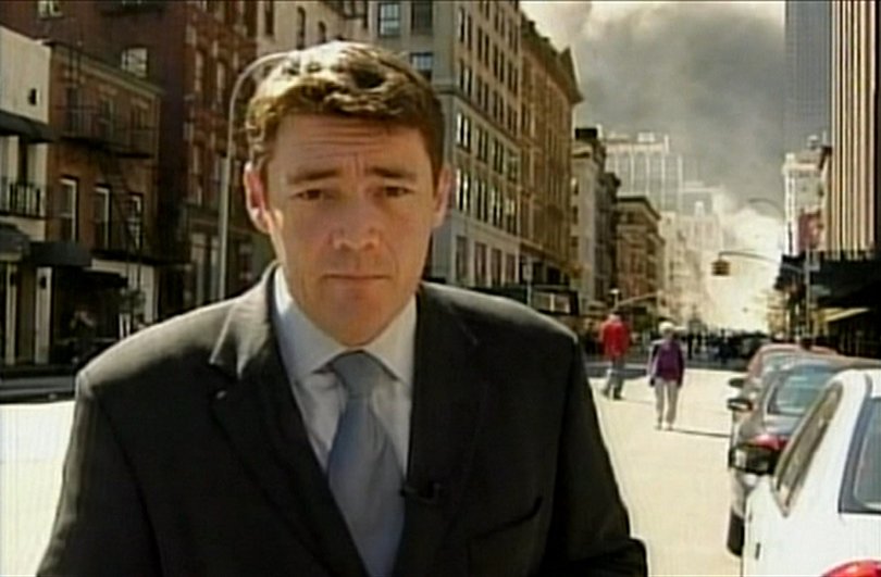 Mike Amor reporting on the ground in Manhattan on September 11, 2001.