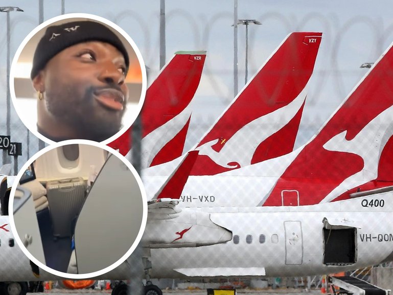 NFL star Byron Young has been nothing short of impressed with the LA Rams’ travel treatment as the team jetted into Melbourne ahead of their clash against the San Francisco 49ers at the MCG.