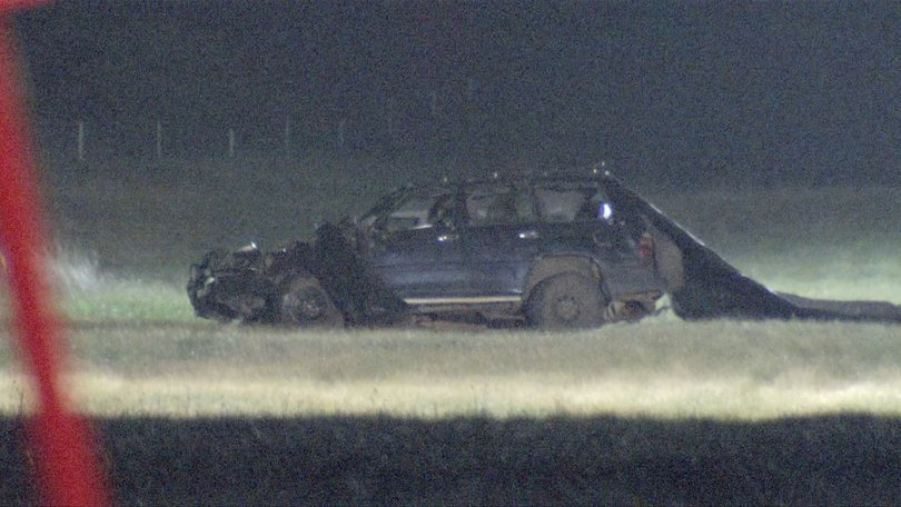 The vehicle flipped several times before coming to a stop. 