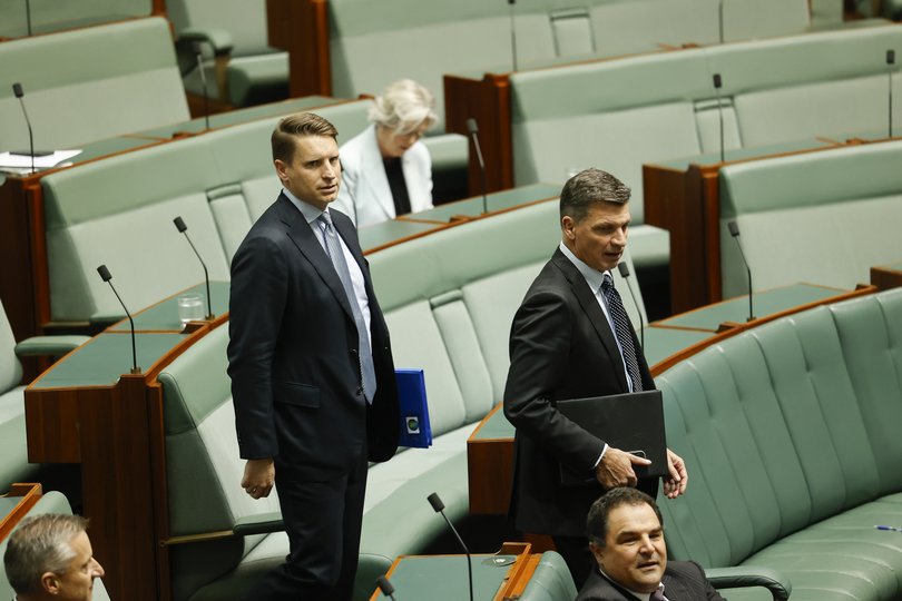 Member for Canning Andrew Hastie  and the Leader of the Opposition Angus Taylor.