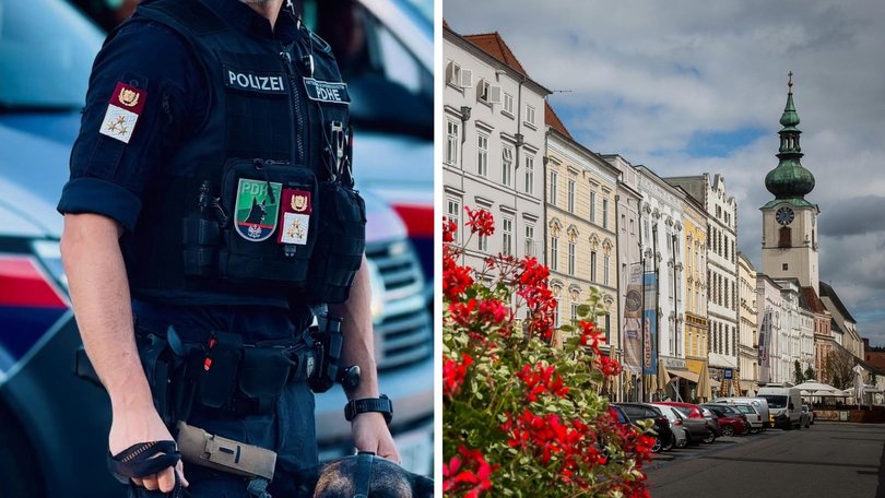 Austrian police have two men in custody in a case being brought by prosecutors in the city of Wels, right.