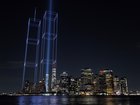 A view of the 25th Anniversary Aerial Artwork Commemoration of the Individual Lives Lost on 9/11/2001 at Governors Island on September 09, 2026 in New York City. 
