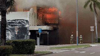 The early morning blaze tore through the Great Northern Hotel in Townsville.