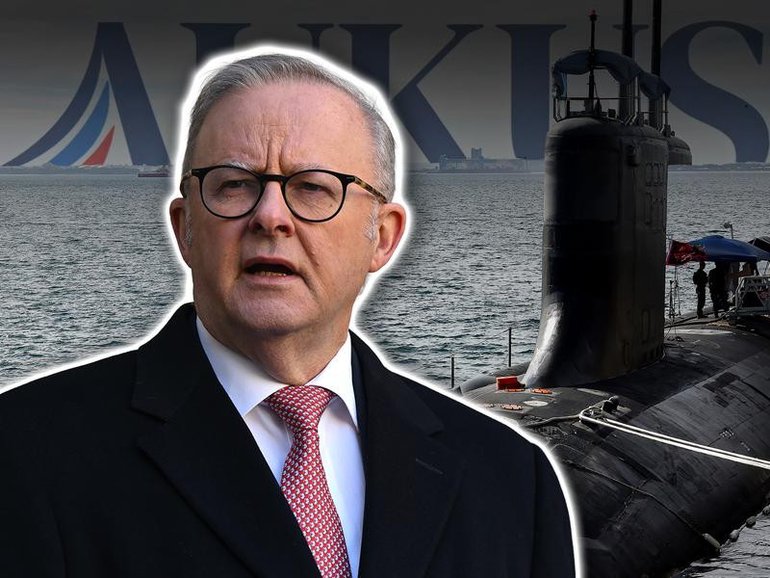 AUKUS has proved divisive, with Prime Minister Anthony Albanese under pressure to dump the deal. (Susie Dodds/AAP PHOTOS)
