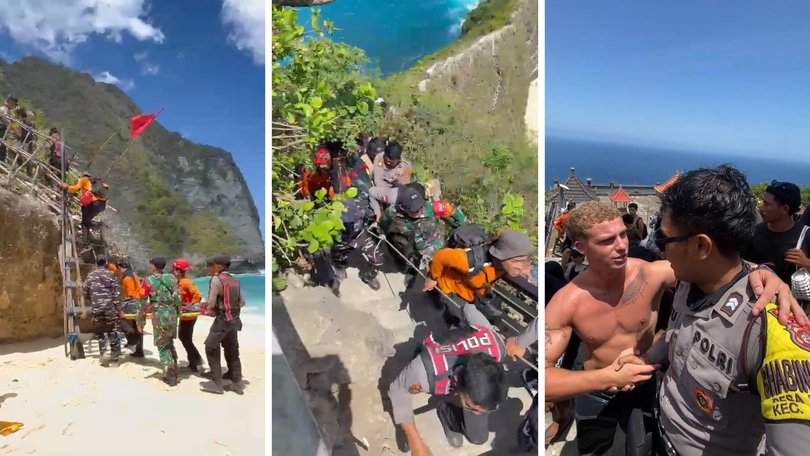 An Australian woman has died after falling from a cliff at a popular beach in Nusa Penida on Saturday morning.