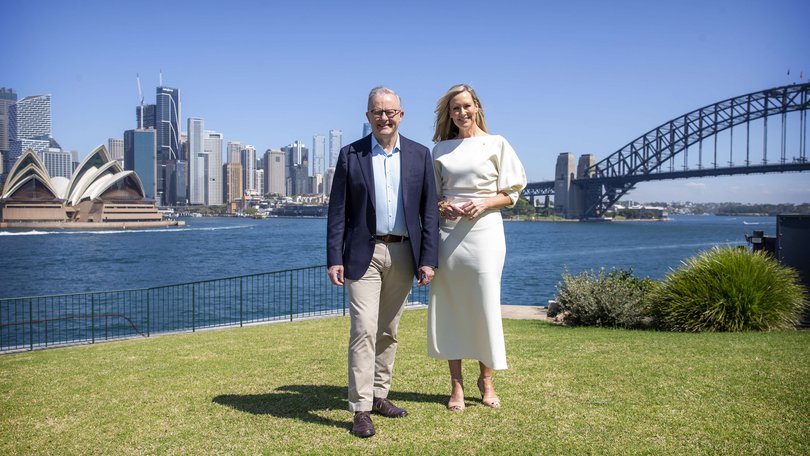 Prime Minister Anthony Albanese and Melissa Doyle at Admiralty House in Kirribilli on Sunday.