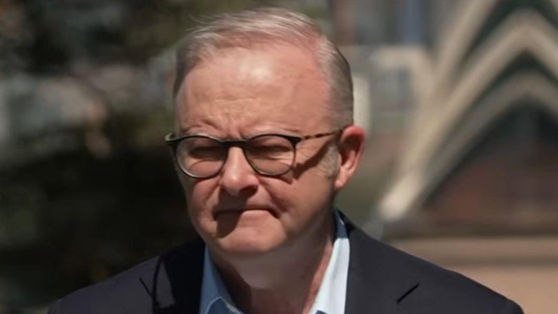 Prime Minister Anthony Albanese speaks to the media in regard to Pauline Hansons comments on his mother.