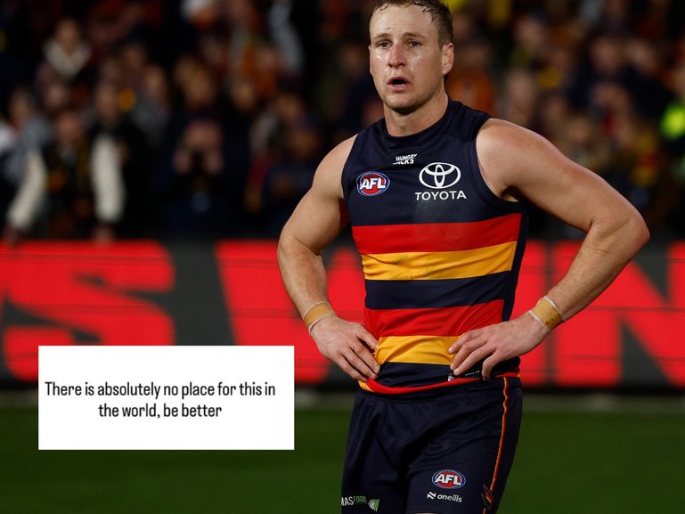 Adelaide star and skipper Jordan Dawson has taken to Instagram to expose vile social media abuse sent to him by a footy fan.