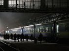 A train on a route to Poland from the Ukrainian capital Kyiv has been attacked 2km from the border. (AP PHOTO)