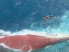 Indonesian authorities say 108 people were rescued from a ferry that flipped over. (EPA PHOTO)