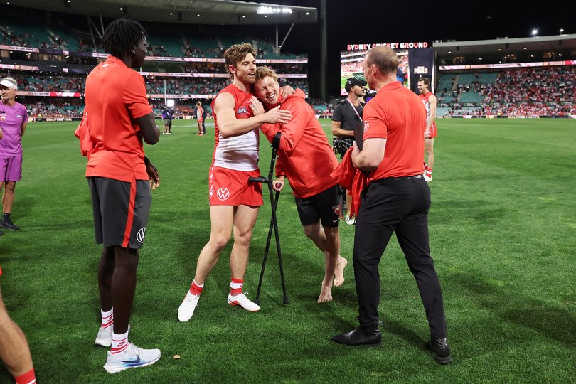 Rampe with Callum Mills after the qualifying final win.