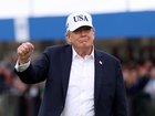 Donald Trump, pictured at the Irish Open golf, appeared to dismiss calls from top artificial intelligence leaders to slow down AI models.