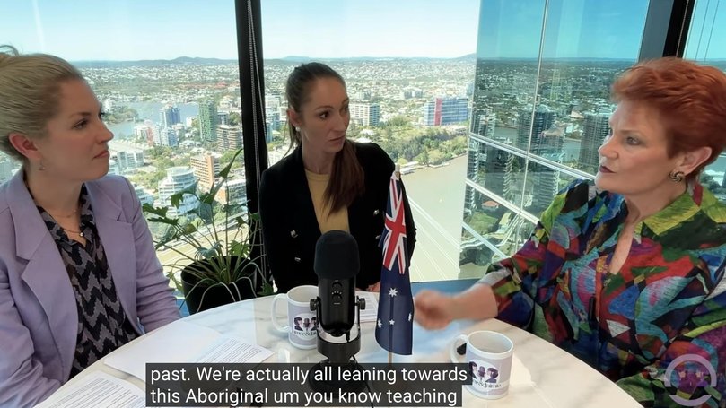 One Nation leader Pauline Hanson has branded Indigenous Australians ‘the most primitive race’ in a freshly unearthed podcast interview from last year. Picture: The JJ Podcast