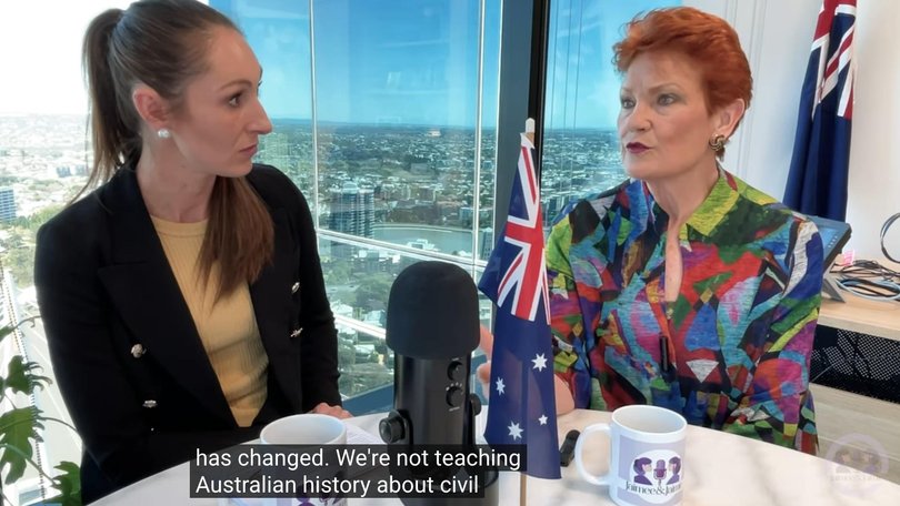 Senator Hanson said Indigenous Australians ‘never invented the wheel’. Picture: The JJ Podcast