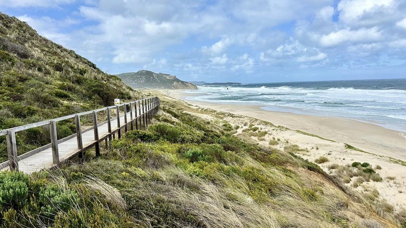 The Bibbulmun Track traverses Mandalay Beach near Walpole.