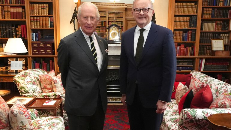 King Charles III during an audience with Australian Prime Minister Anthony Albanese at Balmoral Castle in September 2025.
