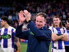 Knights head coach Justin Holbrook gestures to supporters after winning the NRL Elimination Final between the South Sydney Rabbitohs and the Newcastle Knights at Allianz Stadium in Sydney, Friday, September 11, 2026. (AAP Image/Dan Himbrechts) NO ARCHIVING, EDITORIAL USE ONLY DAN HIMBRECHTS