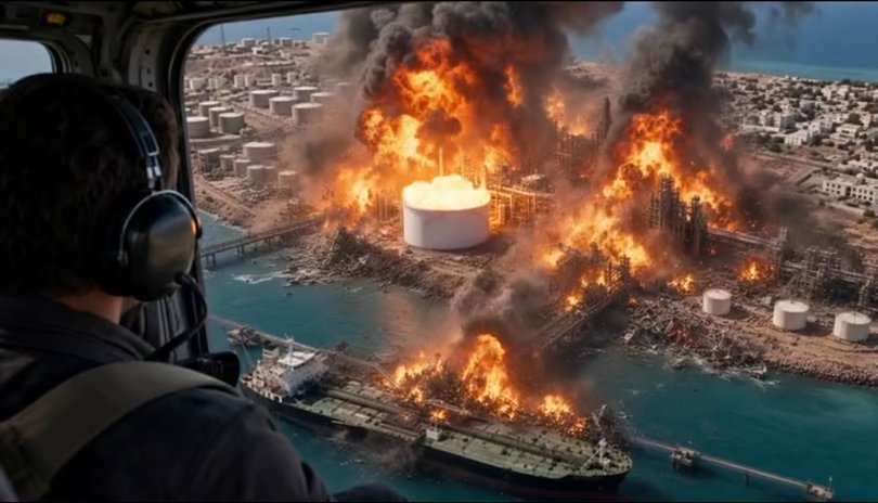 US President Donald Trump posted video of dramatic explosions at Iran's energy hub of Kharg Island.