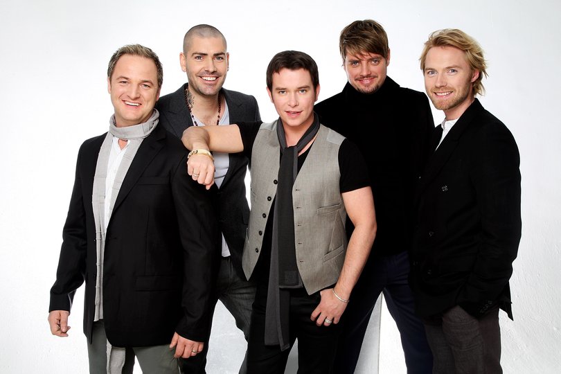 Boyzone members (L-R) Mikey Graham, Shane Lynch, Stephen Gately, Keith Duffy and Ronan Keating in 2007.