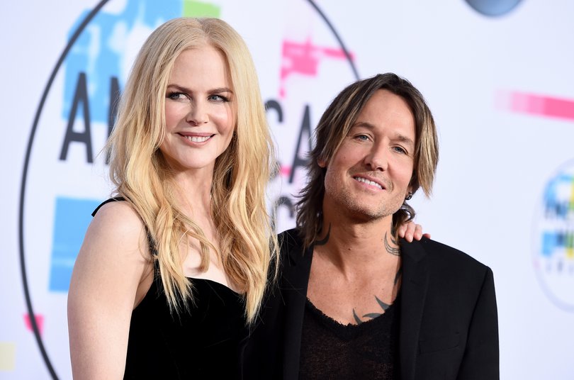 Nicole Kidman, left, and Keith Urban arrive at the American Music Awards on Nov. 19, 2017, in Los Angeles. 