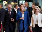 Mark Carney was wooed by EU head Ursula von der Leyen during her speech to the European Parliament. (EPA PHOTO)