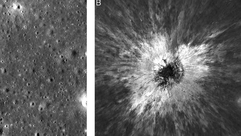 NASA's Lunar Reconnaissance Orbiter spotted the huge crater on the moon's near side in May 2024. (AP PHOTO)