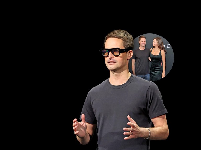 BEVERLY HILLS, CALIFORNIA - SEPTEMBER 16: Evan Spiegel, Co-Founder & CEO, Snap Inc, speaks onstage during the SPECS Launch Keynote at Wallis Annenberg Center for the Performing Arts on September 16, 2026 in Beverly Hills, California. (Photo by Joe Scarnici/Getty Images for SPECS) Joe Scarnici
