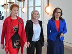 Pauline Hanson, Senator Fatima Payman and Dai Le have united to call for additional staff. (Mick Tsikas/AAP PHOTOS)