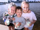 Masters Spearmint milk is unique to WA foods. Pictured enjoying a glass are Harvey Elliot, 8, Calvin McCall, 4, and Felicity Elliot, 10.