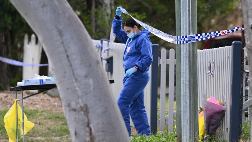 Forensic police scoured the boys' home after they were found killed in the Blue Mountains area. (Dean Lewins/AAP PHOTOS)