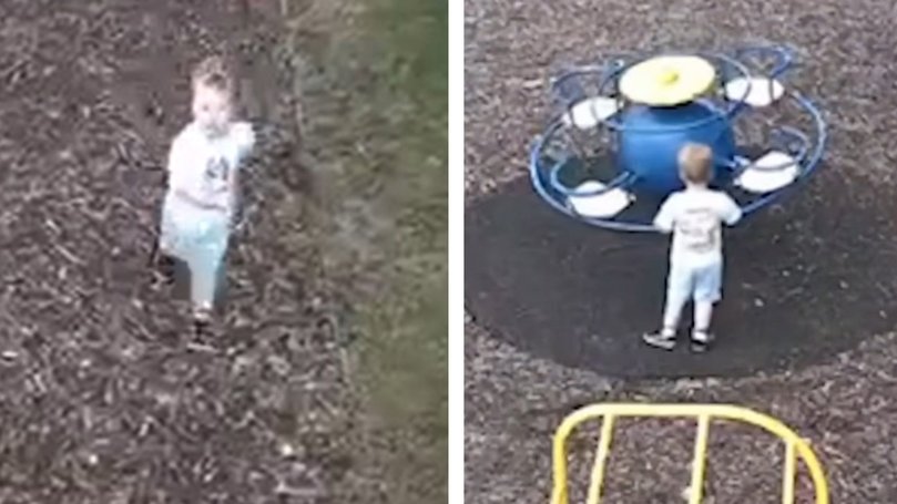 The final images of Noah Wood, which were caught on CCTV just 20 minutes before his disappearance.