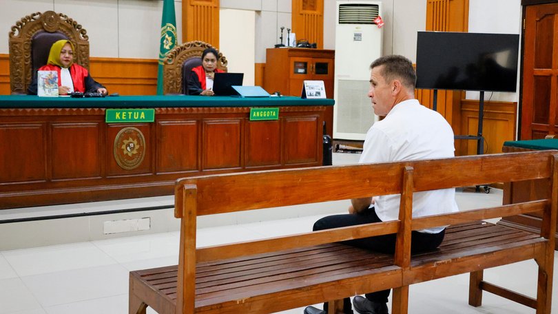 WA man Sean Millar attends a trial at the Denpasar District Court in Denpasar, Bali on Thursday. 